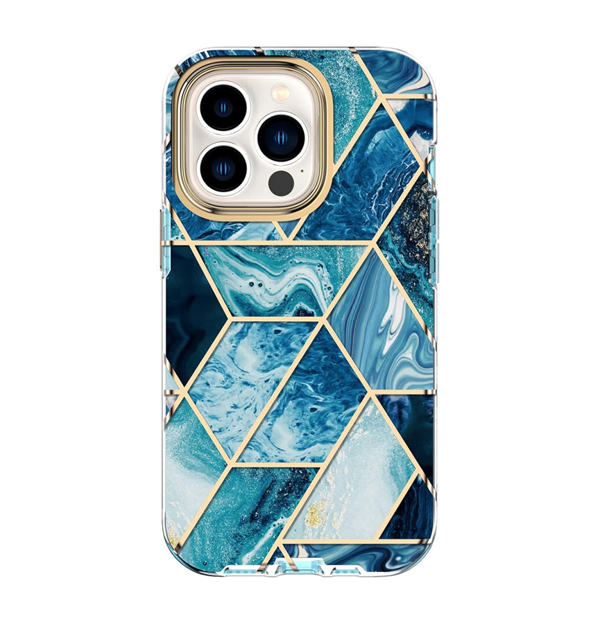 iPhone 13 Marble Glossy Pattern Case – Mint | Slim Fit, Scratch Resistant, Stylish Design image 0