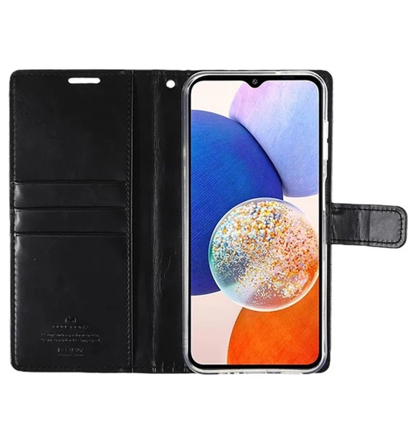 Samsung S26 Ultra Diary Case – Black | Goospery Mercury Bluemoon with Card Holder & Shockproof Protection image 1