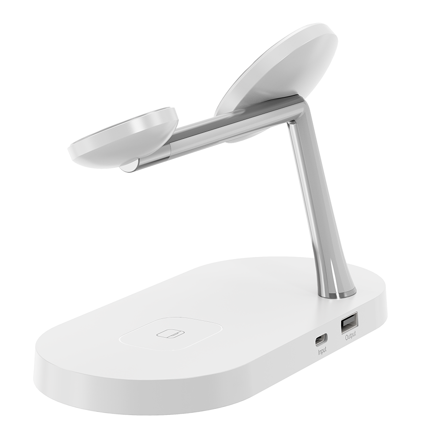 DC-3W MVR 4 in 1 Portable Multi-Device Wireless Charger - White image 1