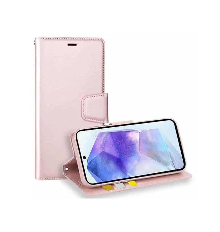 Samsung A36 / A56 Hanman Diary Case - Rose Gold | Flip Cover with Clasp, Card Slots & Full Protection image 0