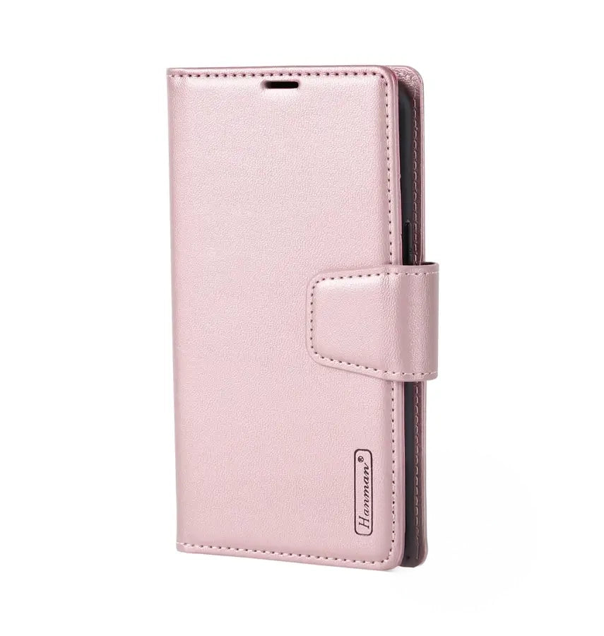 iPhone 17 Air Leather Case – Rose Gold | Hanman Magnetic Detachable Wallet Design, MagSafe Compatible image 0