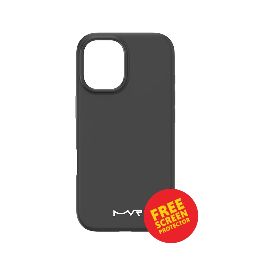 iPhone 17 Liquid Silicone Case – Black | MVR Micro-Fiber Lining, Soft-Touch Matte Finish image 0