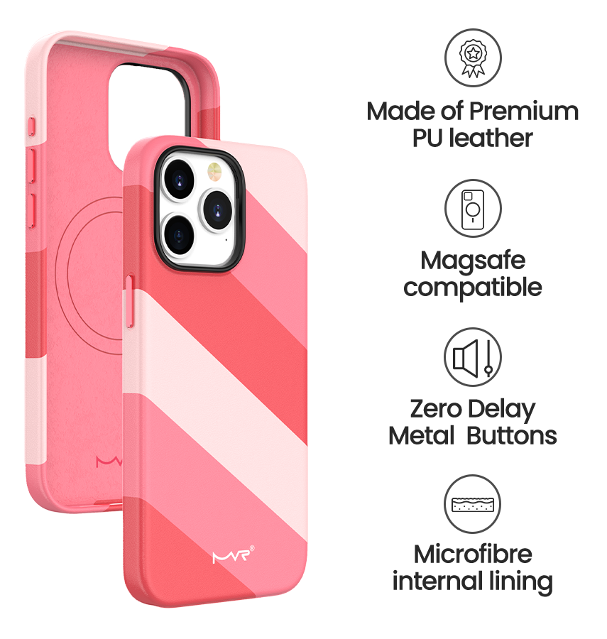 iPhone 15 Pro MVR Stripe Vibe Cover - Sakura Pink | Soft Touch Protective Cover image 4