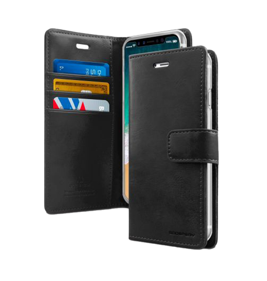 Samsung Galaxy S22 Ultra Mercury Bluemoon Diary Wallet Flip Case - Black | Shockproof Protective Cover image 0
