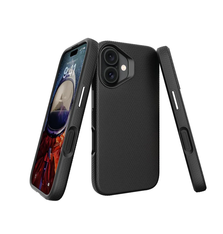 iPhone 16 Plus Triangle Pattern MagSafe Case - Black | Rugged Shockproof Back Cover image 2