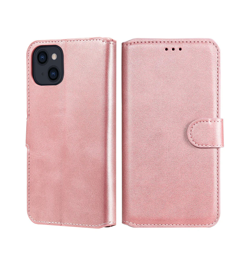 iPhone 15 Wallet Case – Rose Gold | Goospery Mercury Bluemoon Genuine Leather Flip Cover image 0