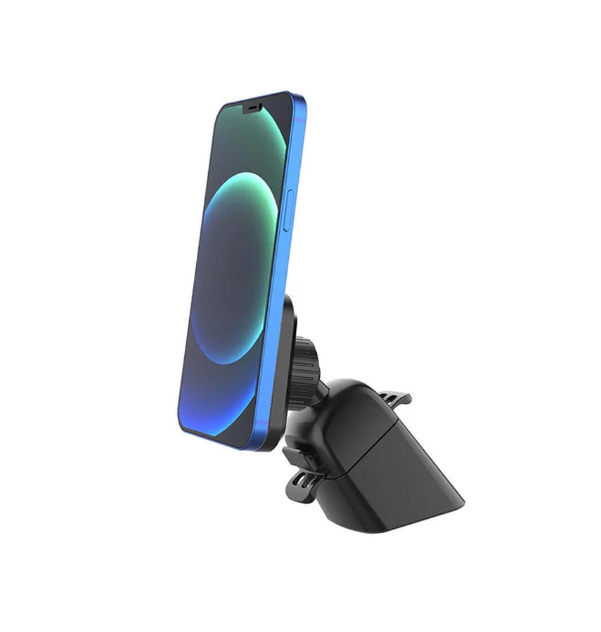 Cygnett MagMount Pro 2-in-1 Car Vent and Dash Mount-Black(CY3617ACDAS)Strong grip for all phone sizes,2xplate,Works with 15W apple magsafe charger image 0