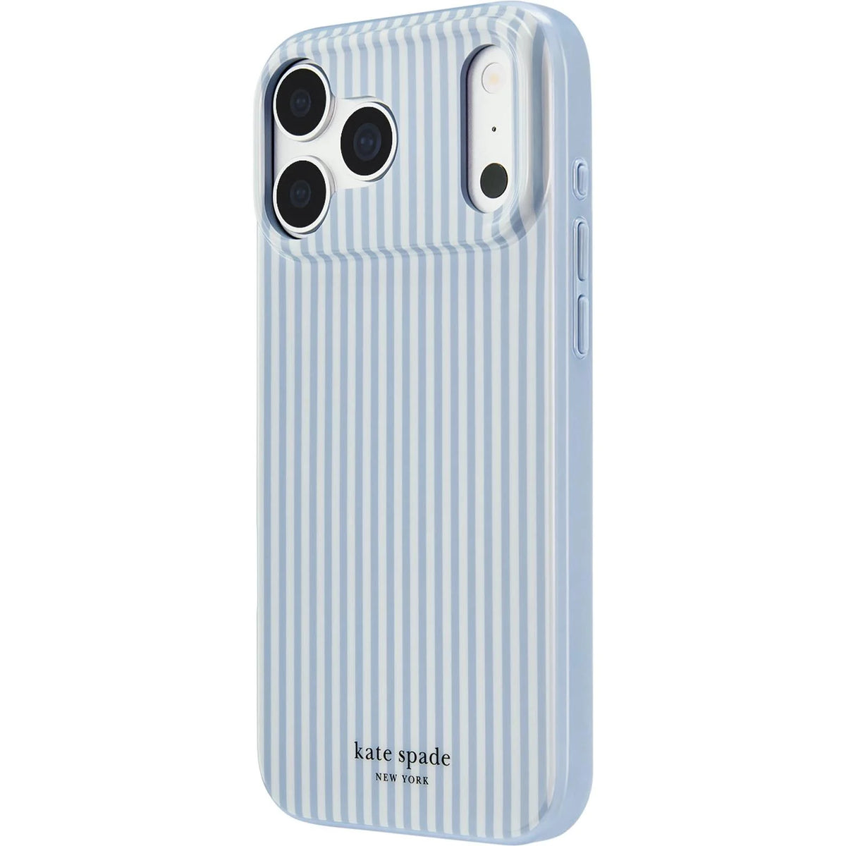 iPhone 18 Pro Kate Spade Diamond Blue Stripe Case | MagSafe Cover with Chic Stripe Pattern