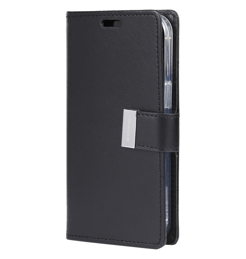 iPhone iPhone 6/6s/7/8/ SE (2nd Gen) Mercury Rich Diary Wallet Flip Case - Black | Soft Touch Protective Cover image 0