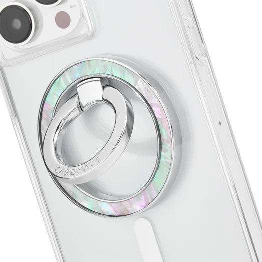 Case-Mate Magnetic Phone Ring Holder - Twinkle Disco | Mother of Pearl Phone Ring Stand, Rotatable Grip for All Smartphones image 2