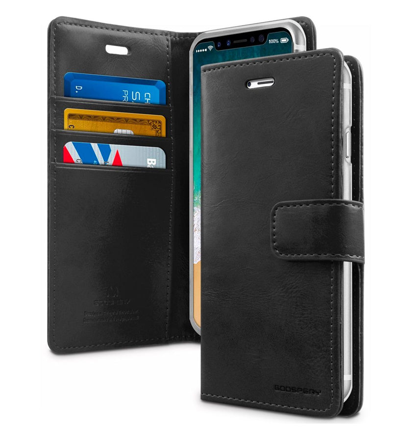 iPhone 16 Plus Wallet Case – Black | Goospery Mercury Bluemoon Elegant Flip Cover with Magnetic Closure & Wallet Function image 0