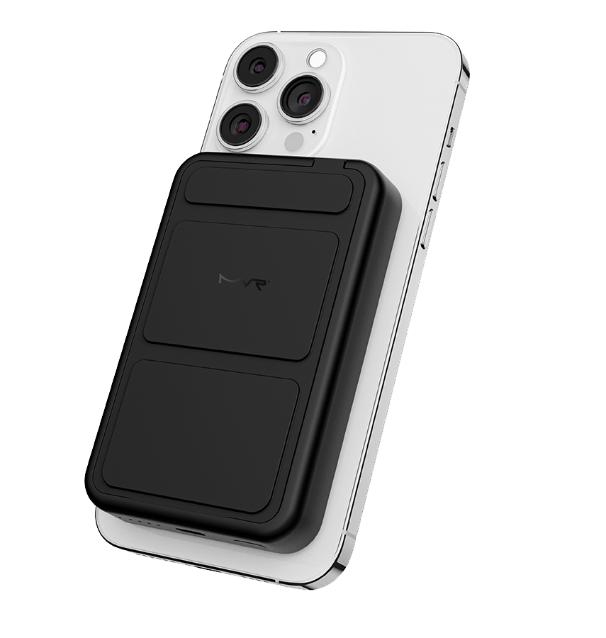 MVR MagSafe Power Bank - Black | 6500mAh, 2 – in – 1 Wireless Charger & Phone Stand, Portable 15W Fast Charging image 2
