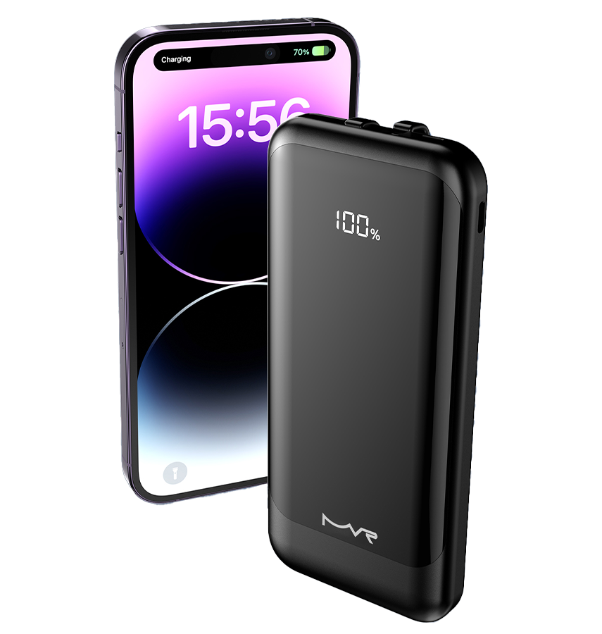 MVR Rapid 10S Power Bank - 10000mAh | 20W USB - C Fast Charging, Slim & Portable (Black) image 6