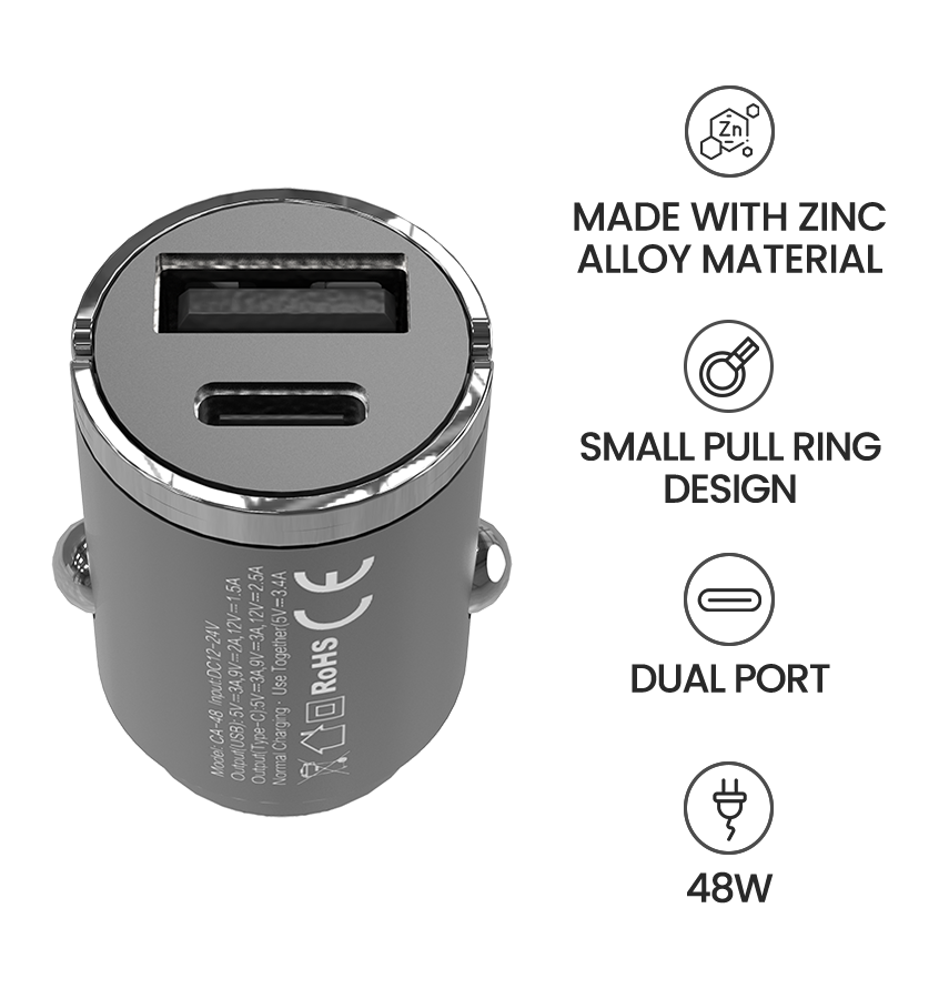MVR Car Charger - Dual USB Quick Charge 3.0 & PD 48W Fast Charging Adapter image 5