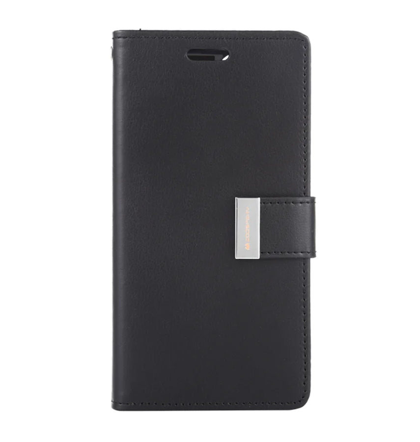iPhone 11 Wallet Case – Black | Goospery Mercury Rich Diary Flip Cover with Premium Leather Look, 3 Card Slots & Stand Function image 0