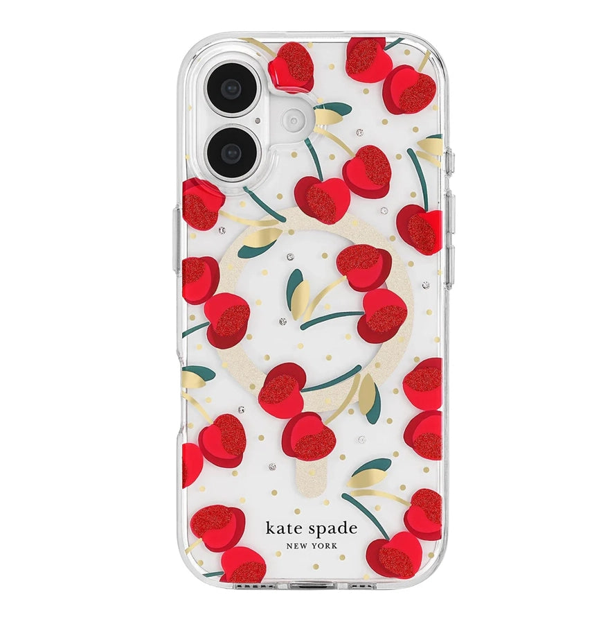 iPhone 17 Cherry Dot MagSafe Case – Clear/Red & Gold | Kate Spade Protective Cover with Stylish, Slim & Durable Design image 0