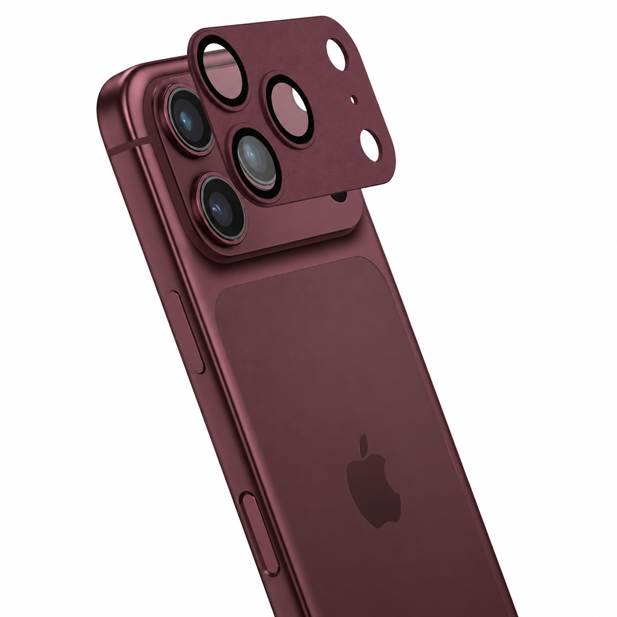 iPhone 18 Pro Max 360 Camera Armour - Metallic Burgundy | MVR Full-Coverage Camera Lens Protector