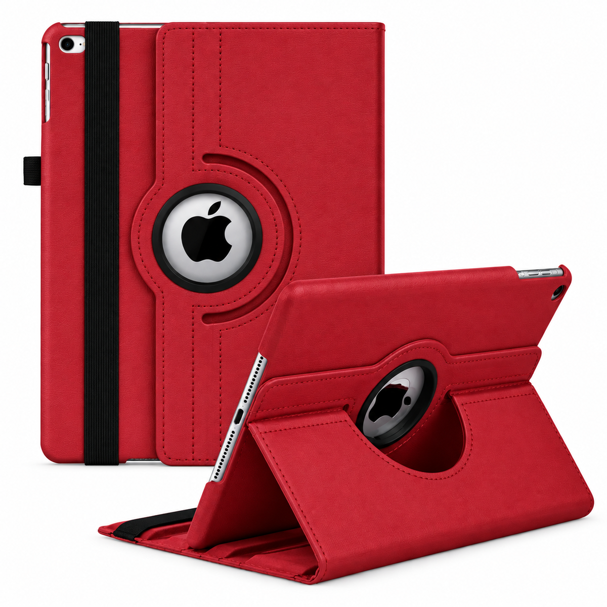 iPad Mini 6 360 Case - Red | Rotating Leather Smart Case with Stand & Auto Sleep/Wake
