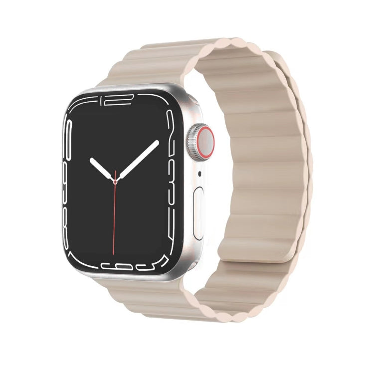 Apple Watch 42/44/45/49mm Silicone Magnetic Band – Beige | Modi Series Secure Fit, Soft Touch