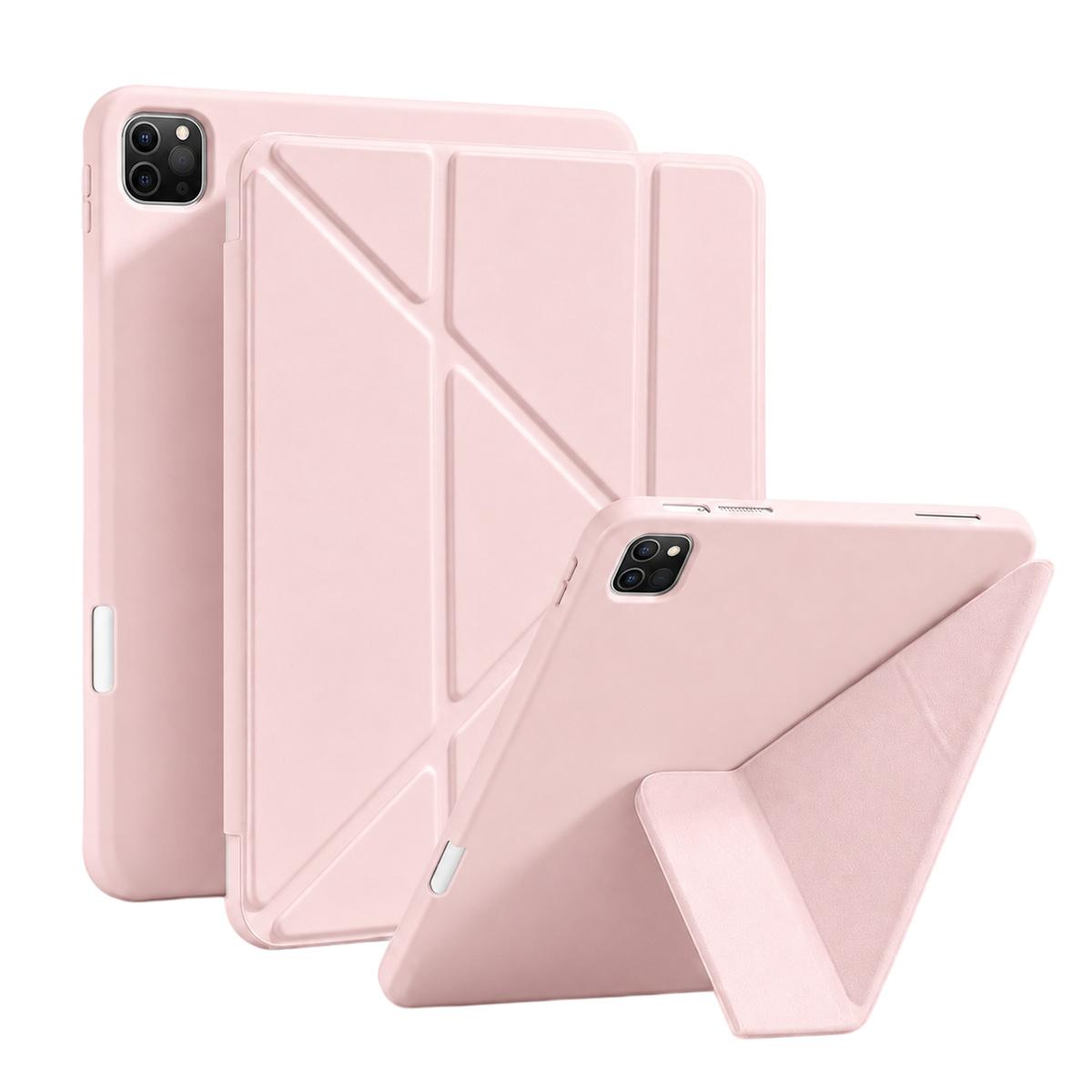 iPad 10.2"/10.5" Foldable Smart Case - Rose Gold | Multi-Angle Stand Cover with Auto Sleep/Wake