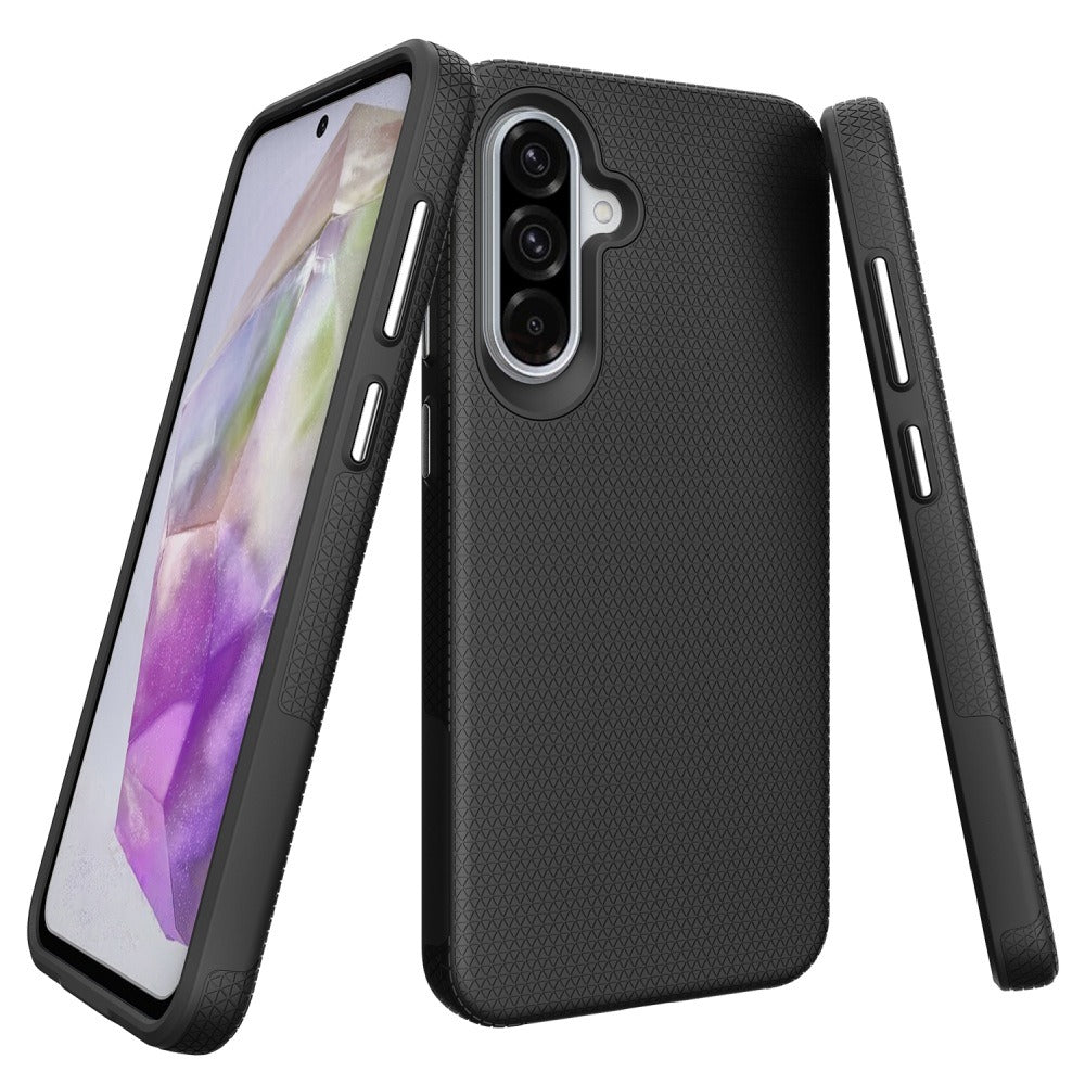 Samsung A34 Triangle Case - Black | Dual-Layer Cover with Magnetic Mount Compatibility