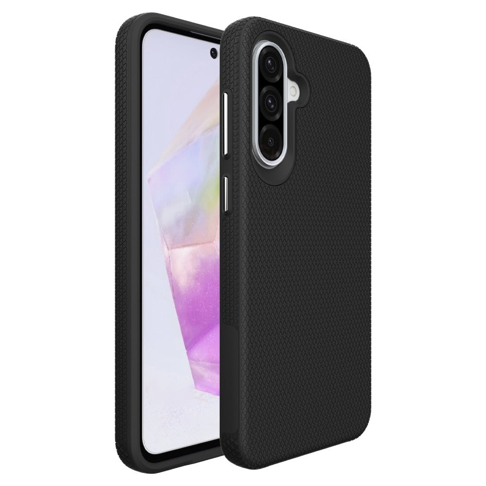 Samsung A34 Triangle Case - Black | Dual-Layer Cover with Magnetic Mount Compatibility