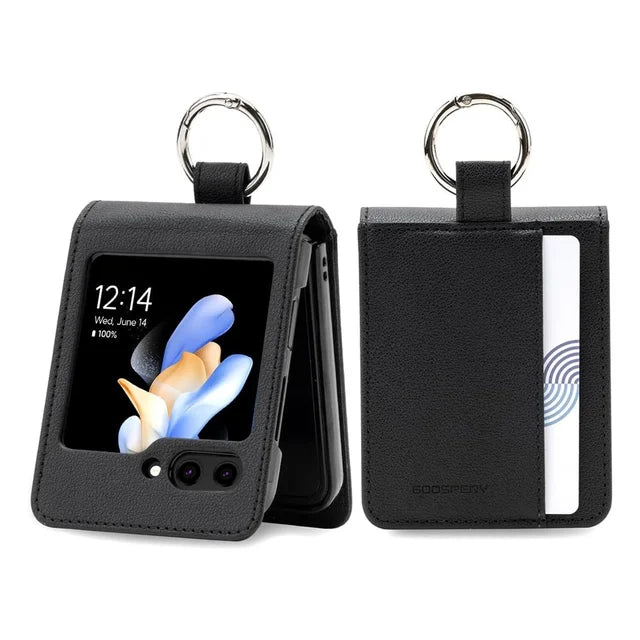 Samsung Z Flip 8 Diary Case - Black | Mercury Basic Diary with Clasp, Card Slots & Full Protection