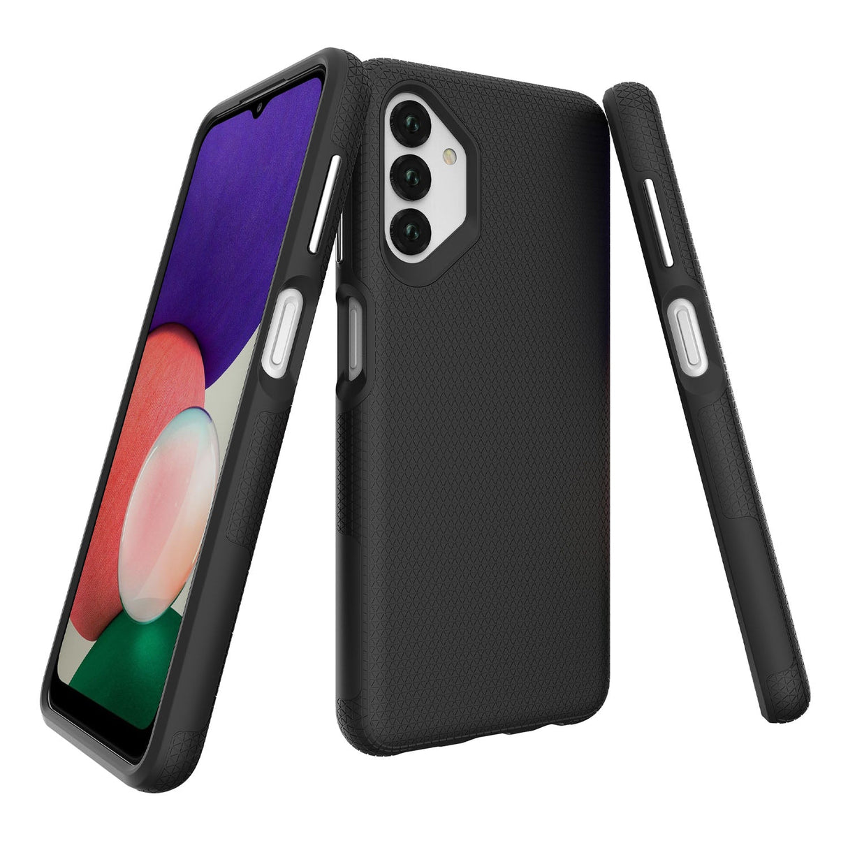 Samsung A14 Triangle Case - Black | Dual-Layer Cover with Magnetic Mount Compatibility