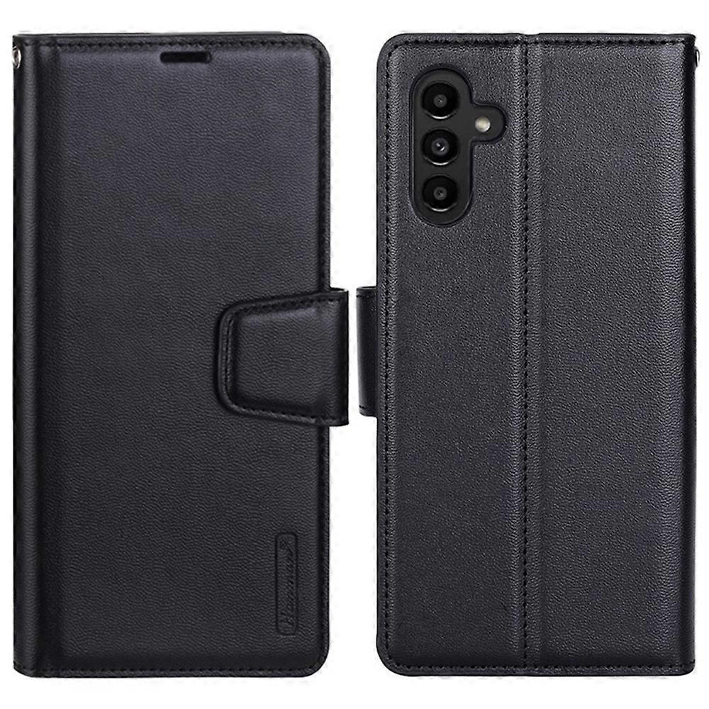 Samsung A34 5G Diary Case - Black | Hanman Flip Cover with Clasp, Card Slots & Full Protection