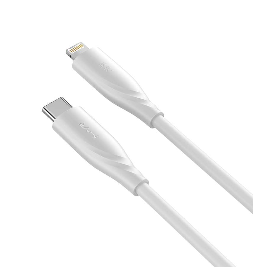 MVR Lightning Cable - White |20W, 1m Type C, 2.4A Fast Charging image 2