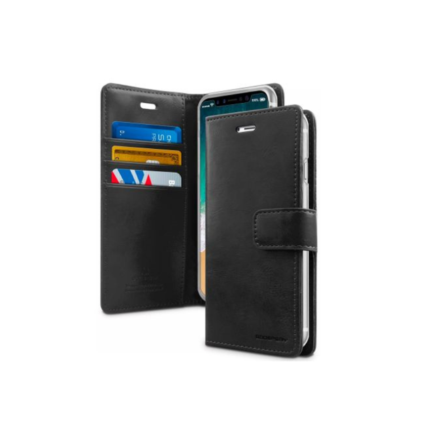 iPhone XS Max Mercury Bluemoon Diary Wallet Flip Case - Black | Shockproof Protective Cover image 0