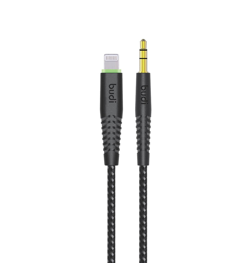 Budi Lightning Cable - Black | Lightning to 3.5mm Audio Jack, Aux Cord for iOS, iPod, iPad image 0