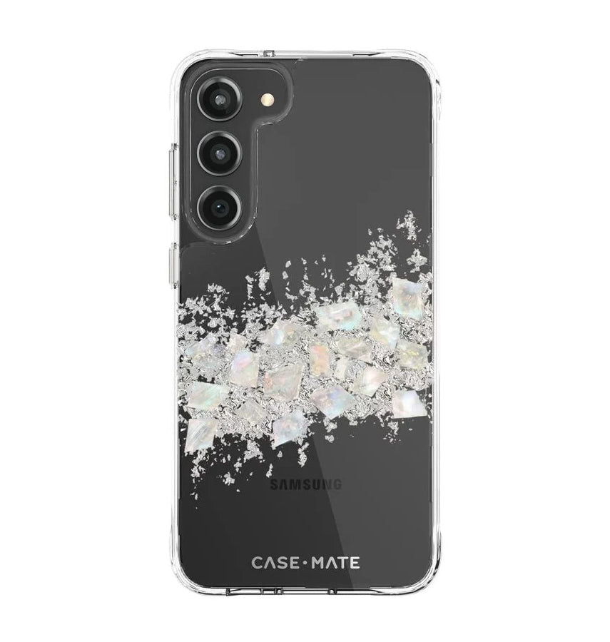 Samsung S23 Plus Case – Clear | Case-Mate Karat Pearl Cover – Antimicrobial Protection & Sleek Design image 0