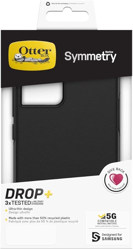 Samsung Galaxy S22 Case - Black | OtterBox Symmetry Series, Shockproof Protective Cover image 3