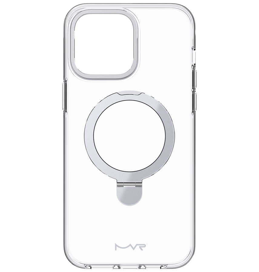 iPhone 15 Pro Max MVR Stellar Stand Case - Silver | Perfect Fit Design, Soft Touch Protective Cover image 0