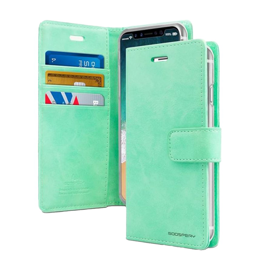 Samsung Galaxy S23 Mercury Bluemoon Diary Wallet Flip Case - Mint Green | Shockproof Protective Back Cover image 0