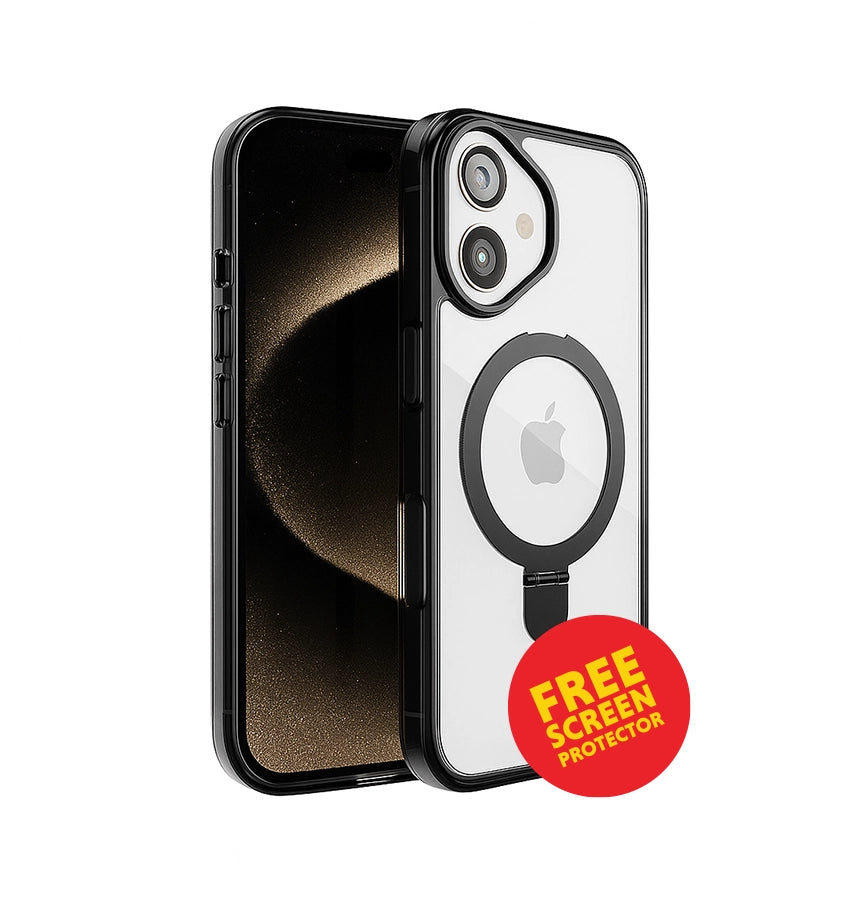 iPhone 17 Air Stellar Stand Case – Smokey Black | MVR Kickstand Function, Slim Protection, MagSafe Compatible image 0