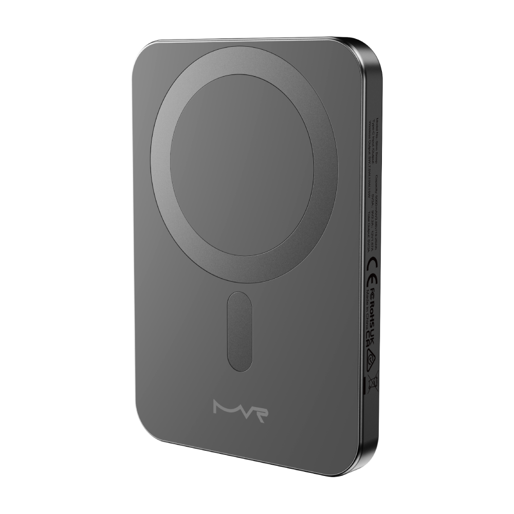 Slim Snap 2.0 5000mAh MagSafe MVR Power Bank - Black | Wireless Qi Charging Compact Design image 3