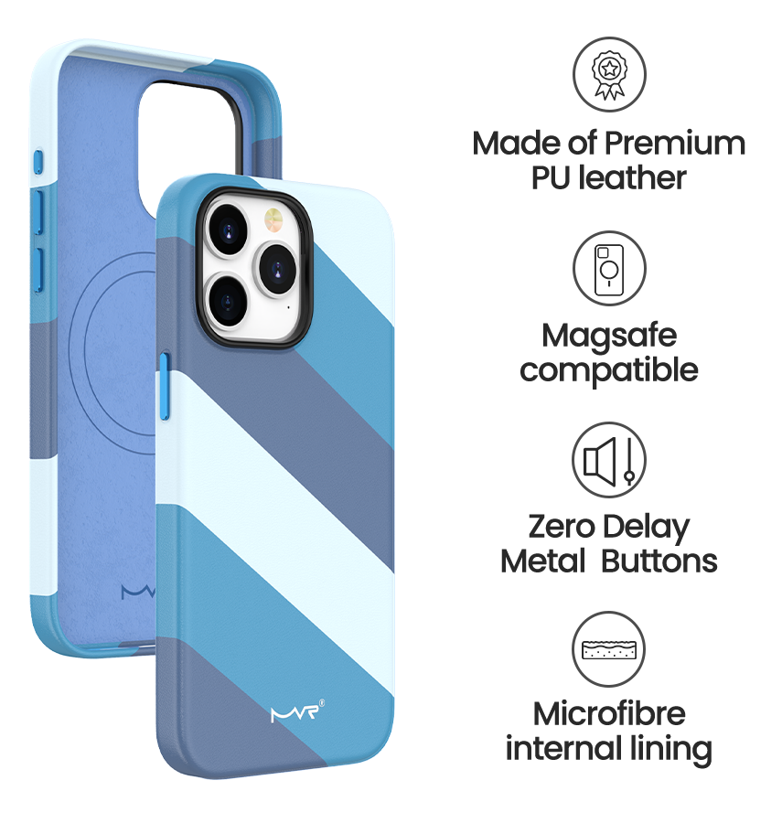 iPhone 15 MVR Stripe Vibe Case - Blue Celeste | Perfect Fit Design, Soft Touch Protective Cover image 4