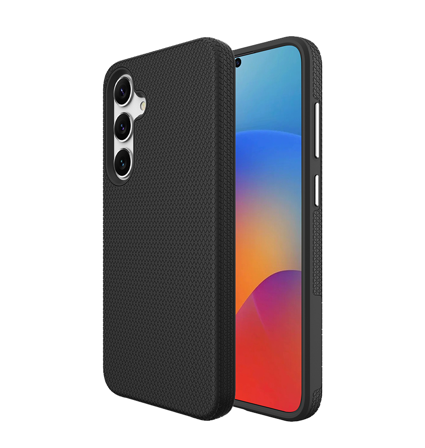 Samsung Galaxy S25 Plus MagSafe Case - Black | Triangle Texture Rugged Shockproof Cover image 0