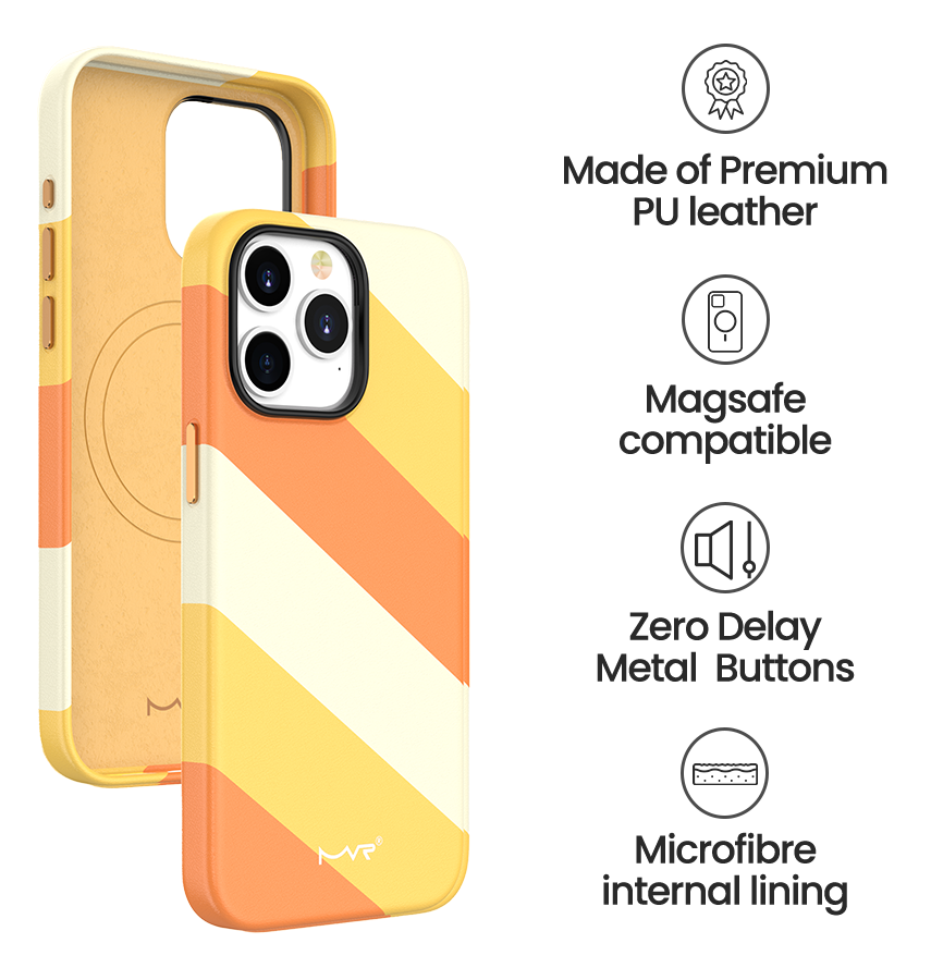 iPhone 15 MVR Stripe Vibe Case - Apricot Yellow | Perfect Fit Design, Soft Touch Protective Cover image 4
