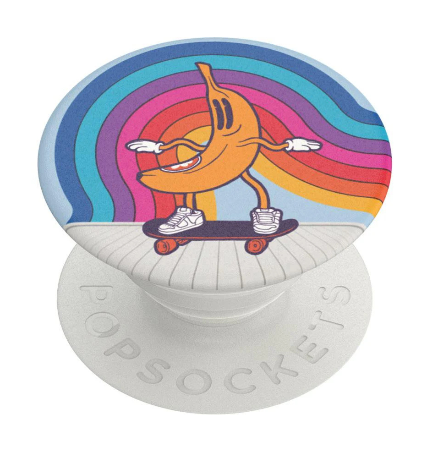 PopSockets Retro Banana PopGrip – Fun Vintage Design | Expandable Kickstand & Secure Phone Grip image 0
