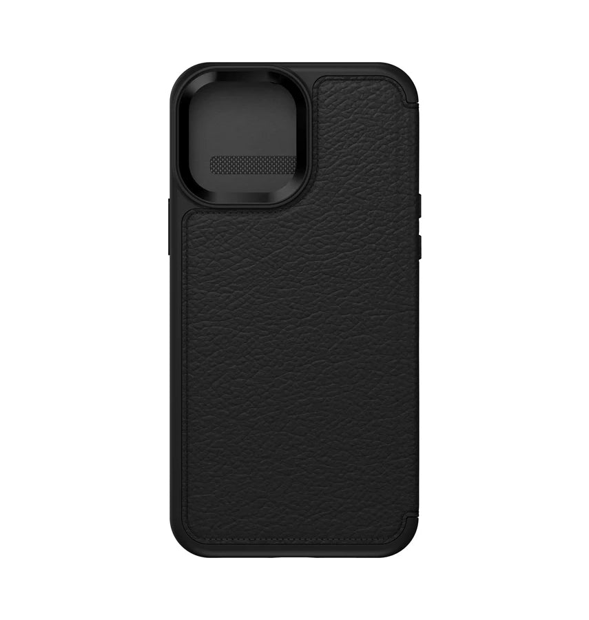 iPhone 13 Pro Max Case – Black | OtterBox Strada Series Genuine Leather Folio Stylish & Protective Cover image 0