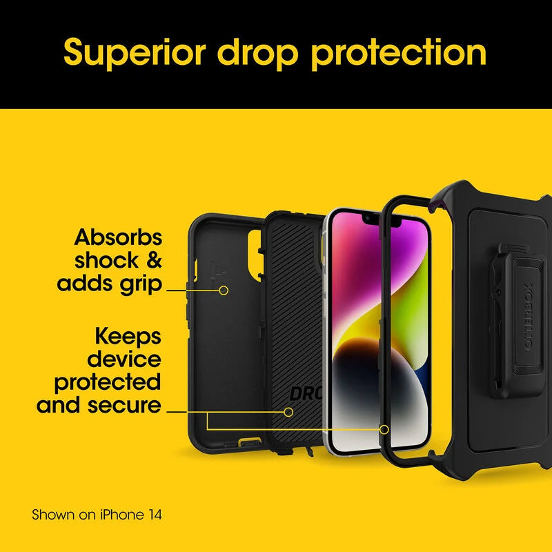 iPhone 15 Pro Case – Black | Otterbox Defender Series, Rugged Shockproof Back Cover image 3