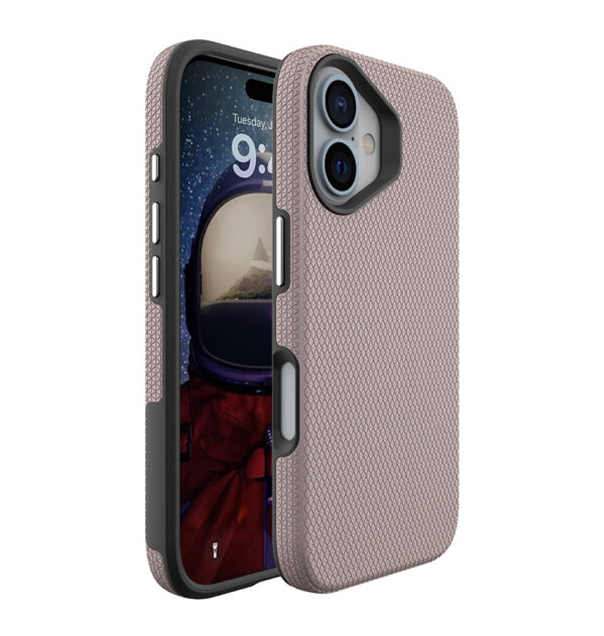 iPhone 16 Triangle Pattern MagSafe Case - Rose Gold | Rugged Shockproof Back Cover image 0