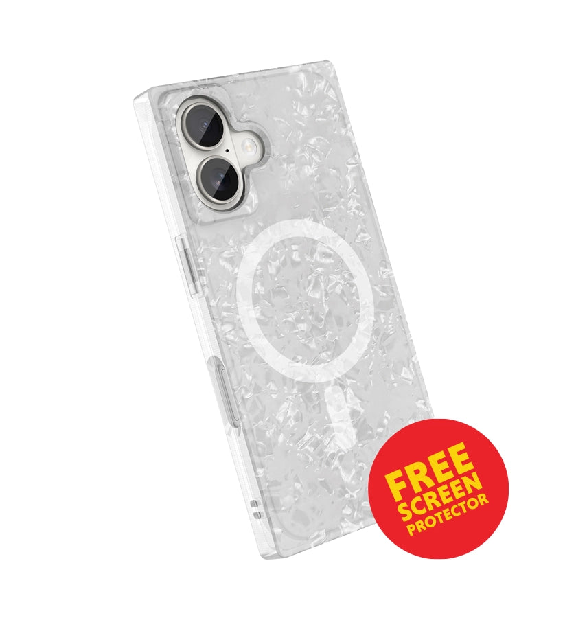 iPhone 17 BoxedIn Case – Crystal Shell | MVR Clear Glitter Design, Modular Style, Anti-Yellowing Protection image 0