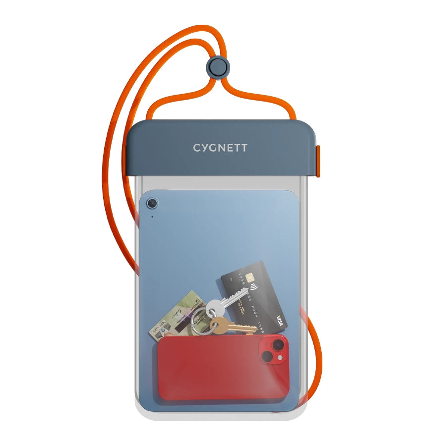 Cygnett AquaGuard Universal Waterproof Tablet Pouch - (CY4411CYWPP) Dust & Sand Protection,Fits Tablet up to 11”,Adjustable lanyard, 2 Years Warranty image 0