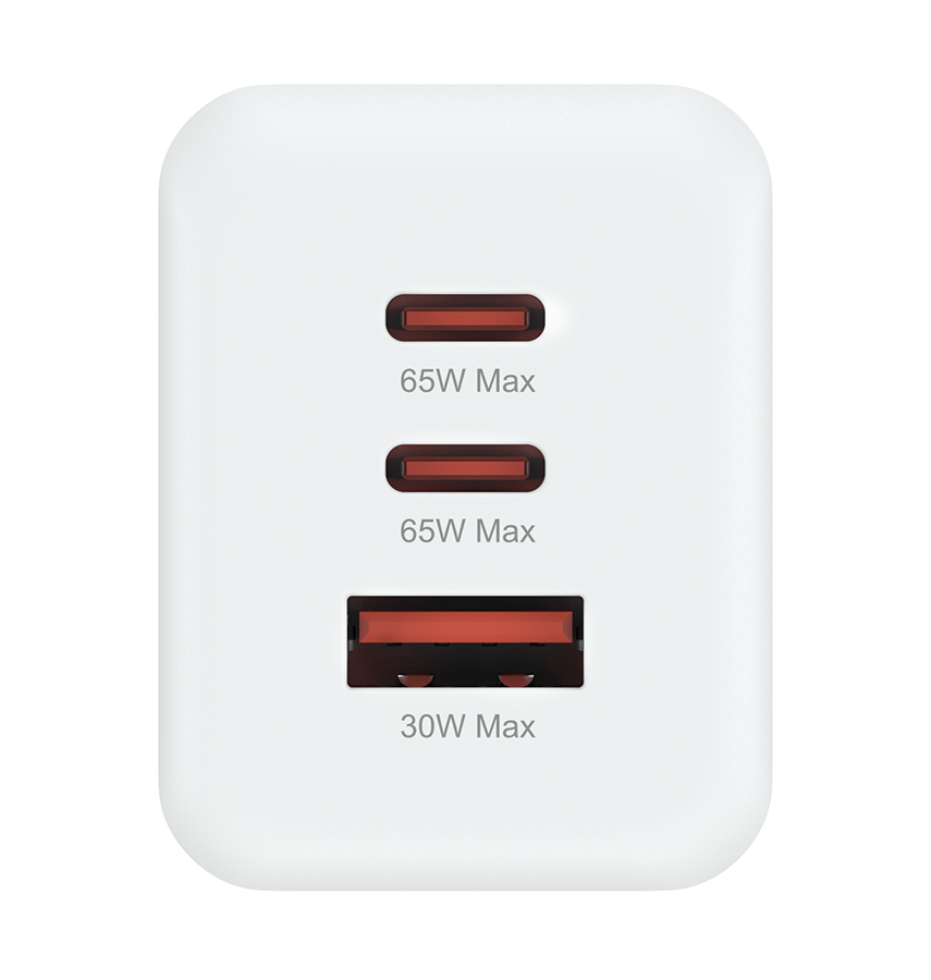 MVR 65W 3 Ports Wall Adapter (GAN-65) - White | SUPPORTS PD 3.0 & QC 3.0 image 1