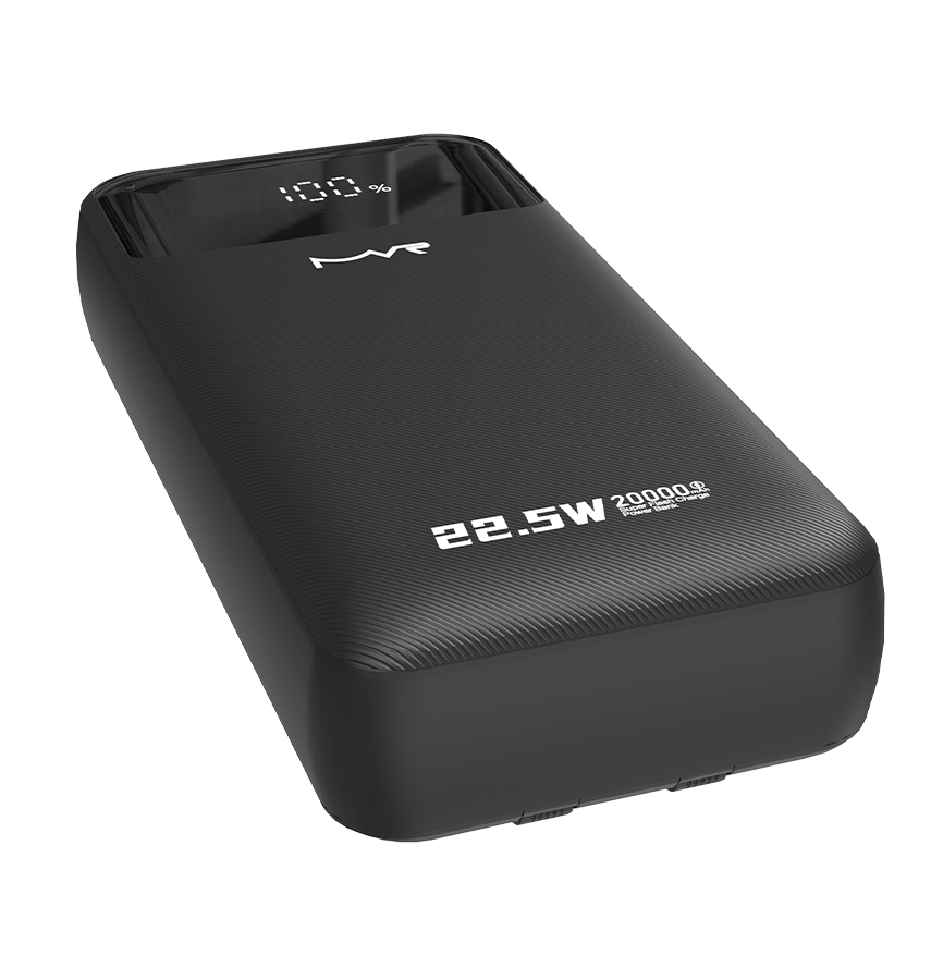 Rapid 20W Power Bank – Black | MVR Ultrafast Series, 20,000 mAh Capacity with Built‑in Cable image 3