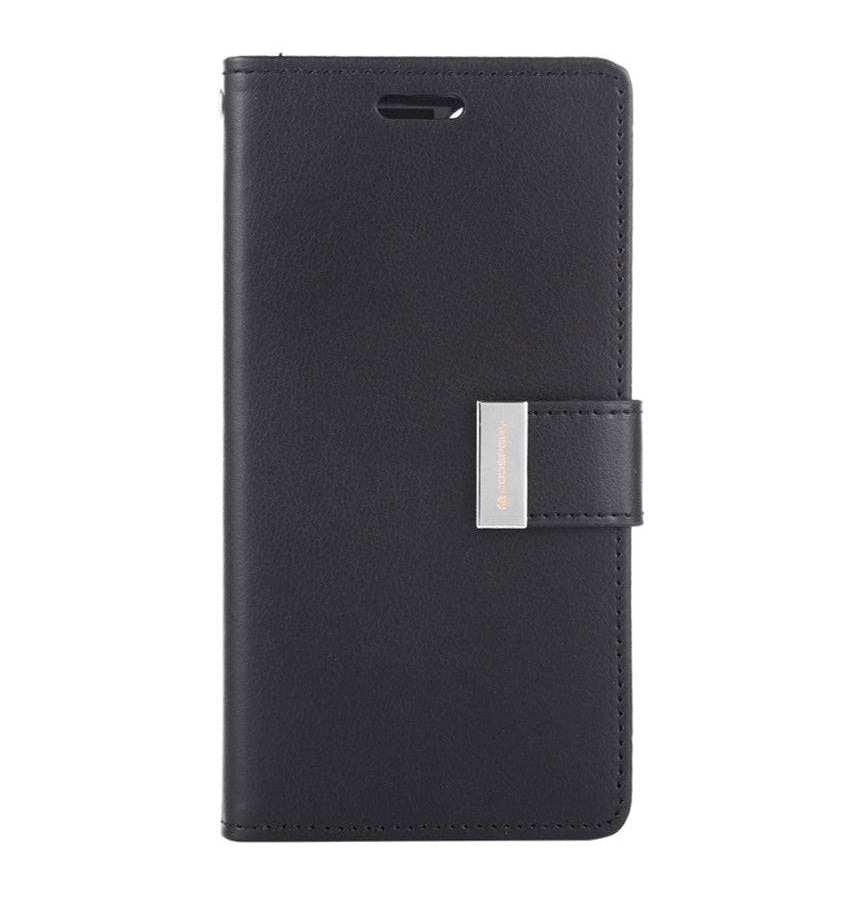 iPhone 15 Pro Wallet Case – Black | Goospery Mercury Rich Diary Slim PU Leather Wallet Case image 0